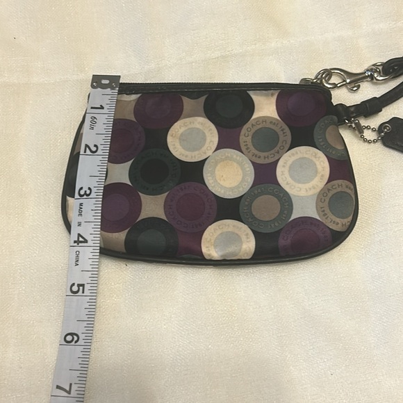 Coach wristlet eggplant color, white, khaki, green blue - Picture 11 of 11